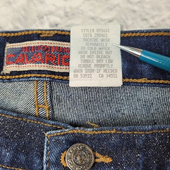 Y2k Dark Wash Glitter Jeans by Z Cavaricci size 7 - Picture 7 of 15